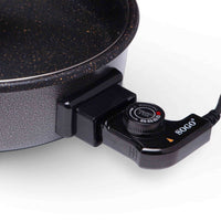 SOGO Pentola Elettrica da 32 cm con Coperchio in Vetro, 1500W, Rivestimento Antiaderente Ceracook, Termostato 240°C, Perfetta per Pizza e Barbecue