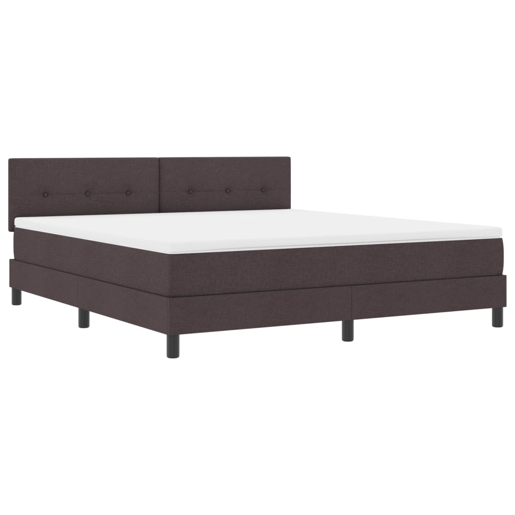 Letto Box Spring e Materasso Grigio Scuro 180x200 cm Tessuto