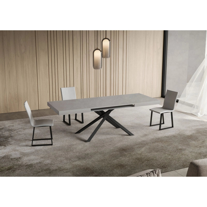 Tavolo allungabile 120/224x90 cm Niket telaio Antracite - Cashmere