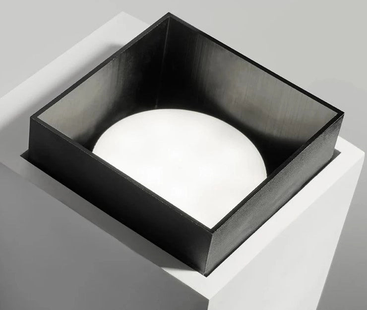 SYME applique da Parete 2 luci attacco GX53 Quadrata Nero in gesso e alluminio 13x11cm