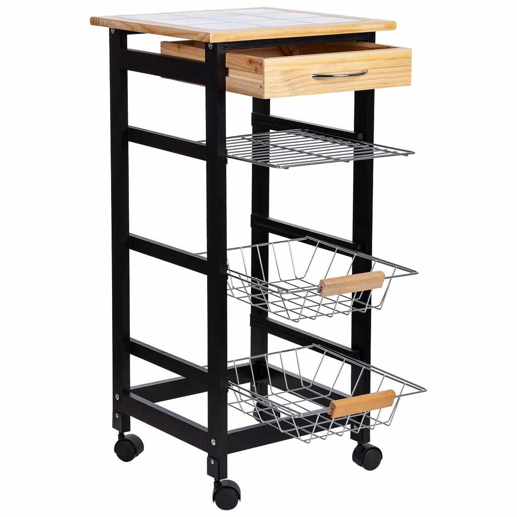 Carrello cucina in legno 37x37x79h cm