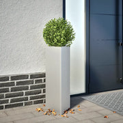Fioriera da Giardino-Vaso da Esterno-Contenitore per Piante Triangolare 30x26x75 cm in Acciaio Zincato