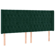 Testiera | Testata ad Orecchio Verde Scuro 203x16x118/128 cm in Velluto