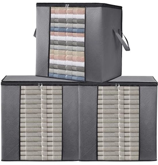 Opbergtas per 3 unità, capacità 90 l/h, con materiale non tessuto ad alta respirazione 150 g/m², spessore extra per l'immagazzinamento di capi di abbigliamento.