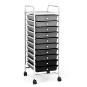 Pratico carrello portaoggetti con cassetti 33 x 37 x 86 cm design salvaspazio e ruote moderne in ferro grigio 20_0018559