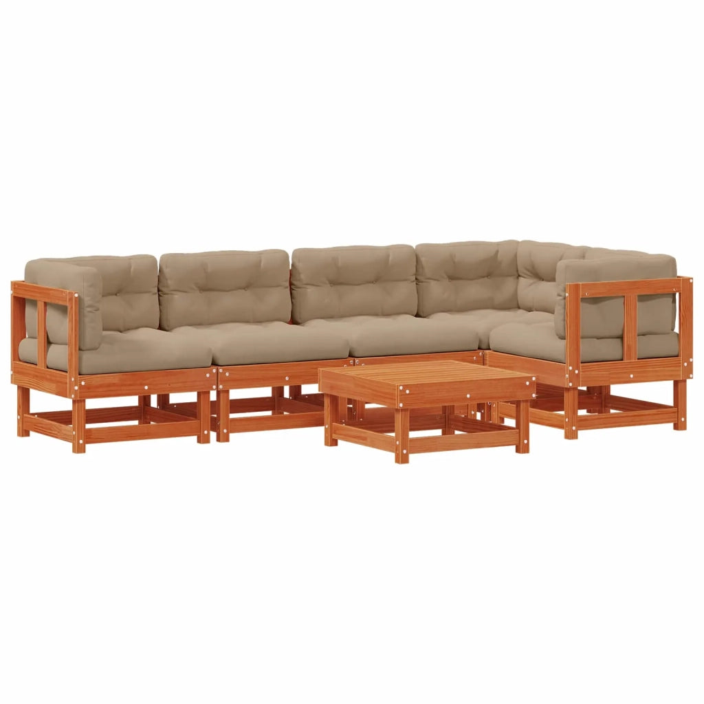 Set Lounge da Giardino 6 pcs Marrone Cerato