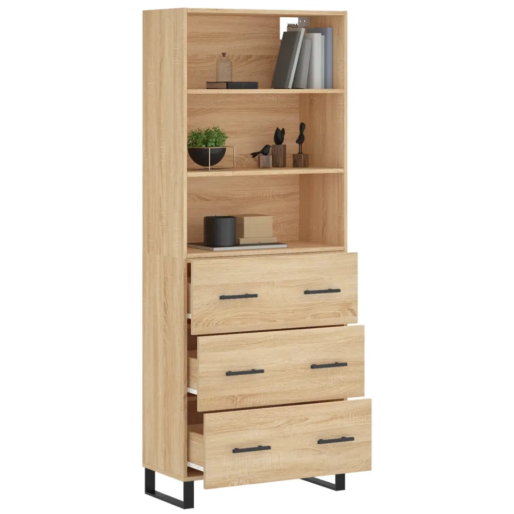 Credenza | Madia | Buffet da pranzo | Armadio da pranzo Rovere Sonoma 69,5x34x180 cm in Legno Multistrato