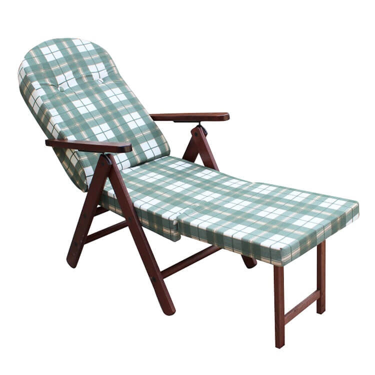 Poltrona Sdraio 4 posizioni con cuscino in Cotone Legno cm 84x75x110 - PERCY