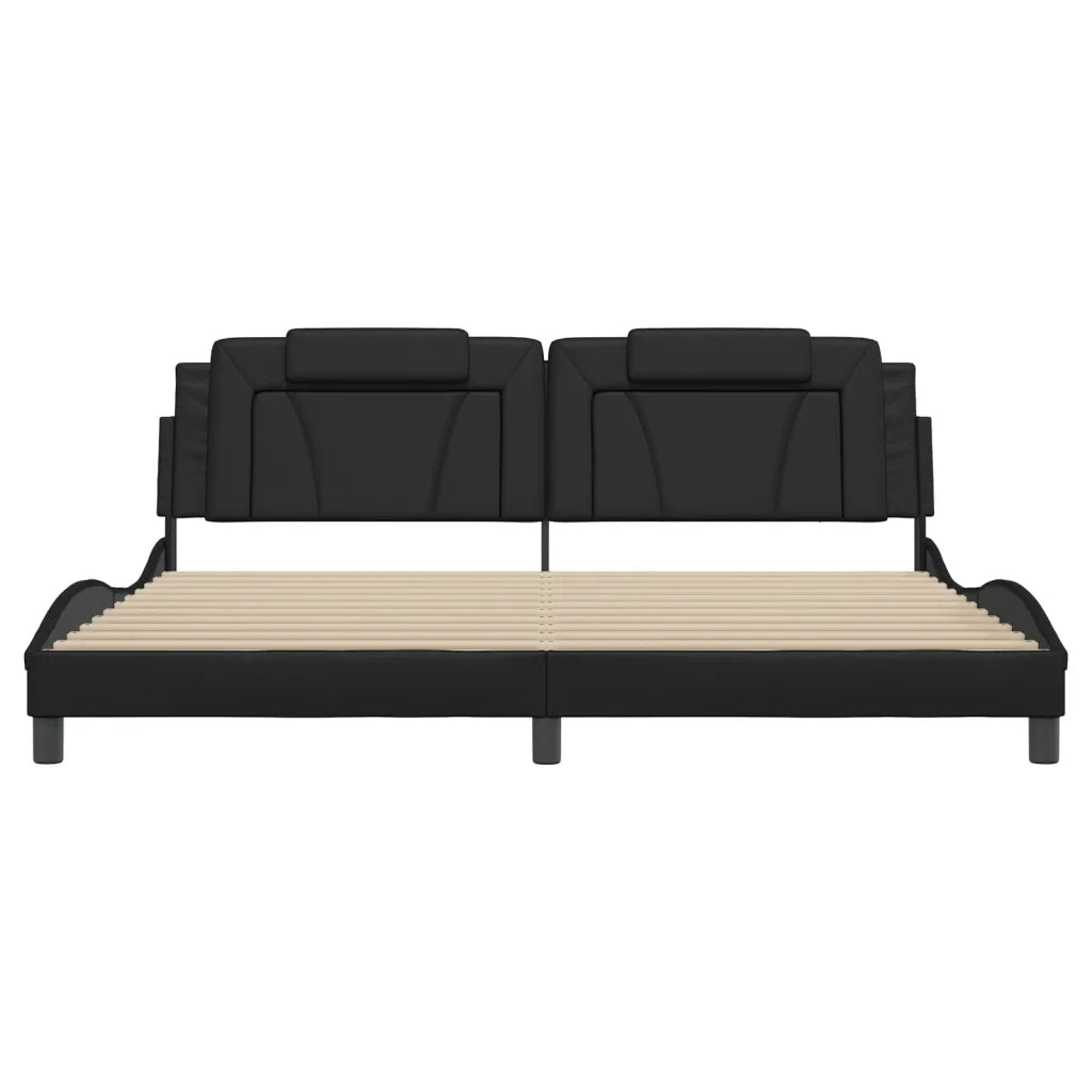 Giroletto Viana con LED senza Materasso-Struttura Letto Nero 200x200 cm