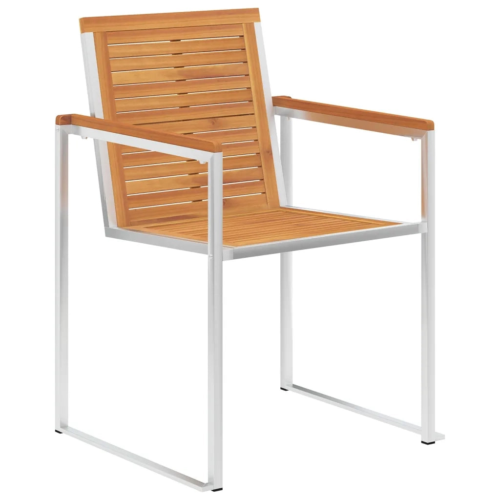 Sedie da Giardino con Cuscini 4 pz in Legno Massello di Acacia 3078471