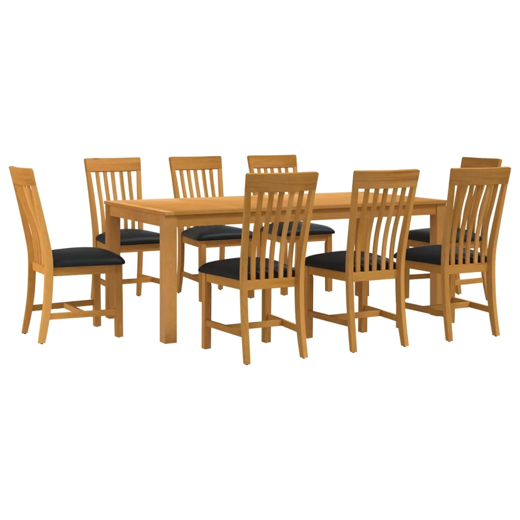 Set da pranzo 9 pz Nero Legno di Quercia Massello 3430412