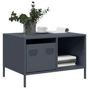 Tavolino-Tavolino da soggiorno-Tavolo Antracite 68,5x50x43,5 cm in Acciaio Laminato a Freddo