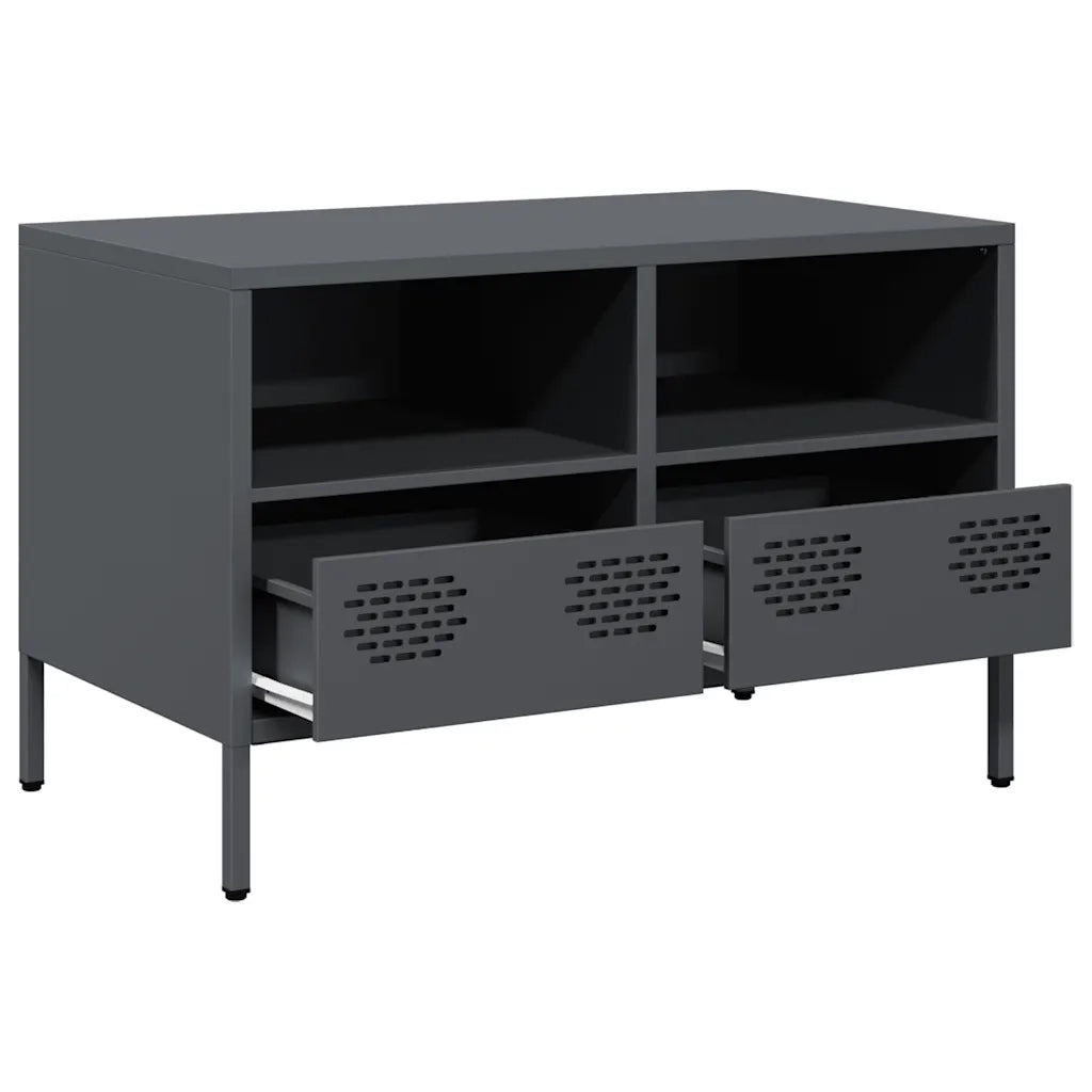 Mobile TV Antracite 68x39x43,5 cm in Acciaio Laminato a Freddo
