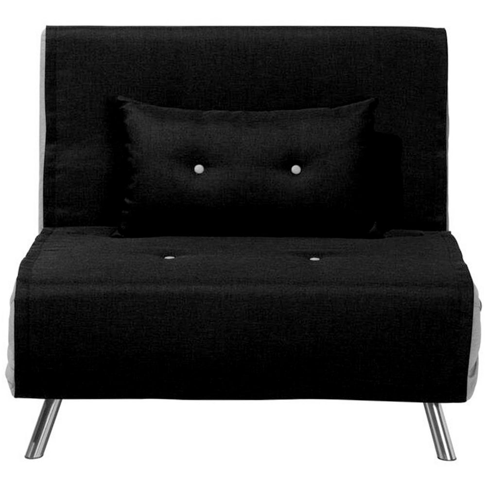 Divano letto imbottito in tessuto Nero poltrona letto singola pieghevole