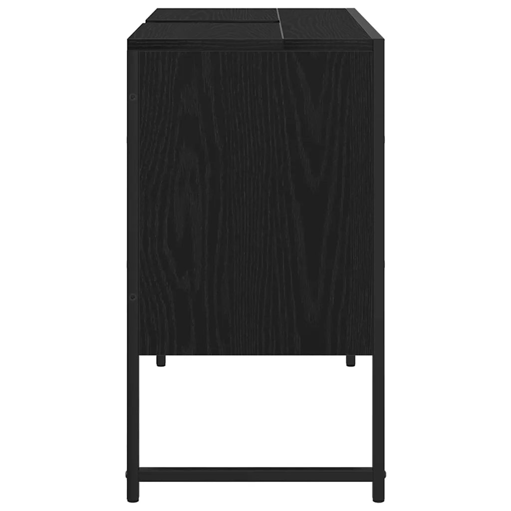 Armadio per Lavabo da Bagno Rovere Nero 80 x 30 x 60 cm 863121