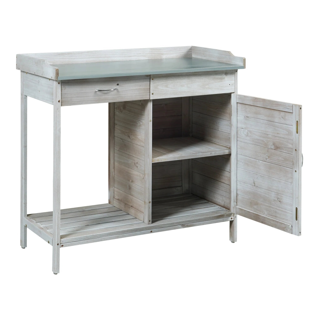 Tavolo da rinvaso 98 x 48 x 94 cm abete grigio 03_0011045