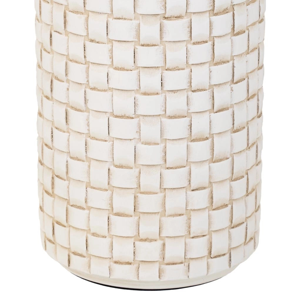 Vaso in poliresina bianco 14,5x14,5x39,5h