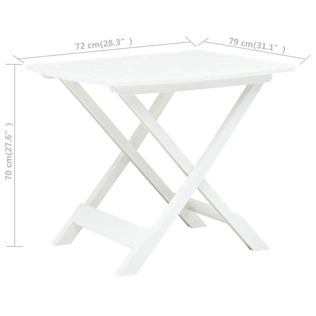 Tavolo da Giardino | Tavolino da esterno Bianco 79x72x70 cm Plastica