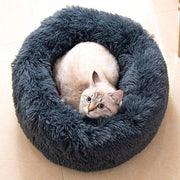 Letto per cani in piuma - morbido e soffice - lavabile - 50 x 50 cm - grigio scuro