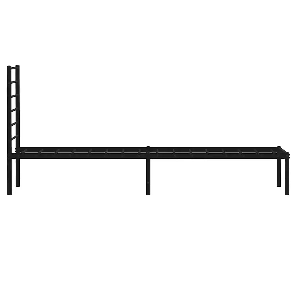 Giroletto con Testiera-Struttura Letto con testiera in Metallo Nero 90x200 cm 369564
