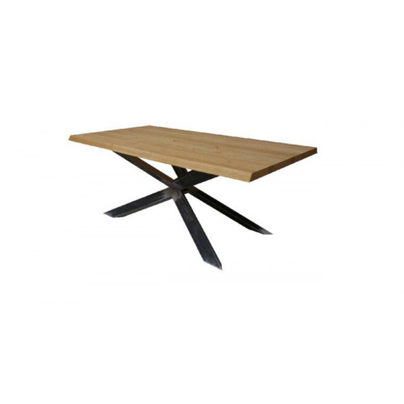 Tavolo Taranta con piano in legno rovere e struttura acciaio