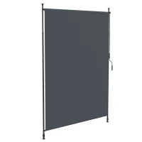 Tendalino verticale con manovella senza foratura frangivento per balcone struttura in alluminio protezione UV 200 x 305 cm grigio
