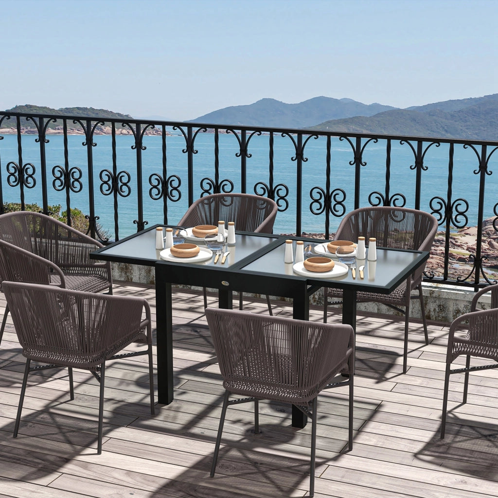 Tavolo da pranzo esterno allungabile ¨C zephmum ¨C 160x80x75 cm nero