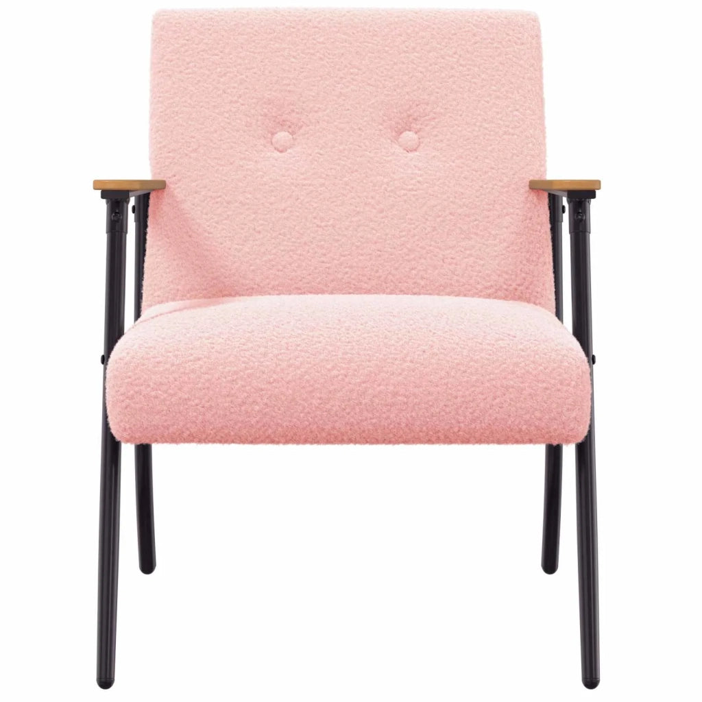 Divano Sedia-Poltrona Rosa Tessuto simile alla lana ricci