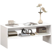 Tavolino da Caff¨¨ Moderno ¨C Xylo ¨C Legno Bianco 2 Livelli 100x40x41.5 cm