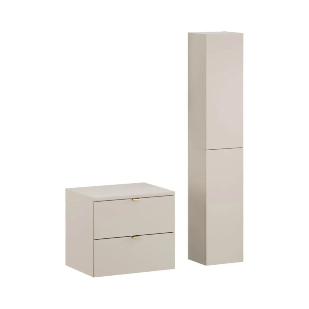 Set da bagno BELLA: mobiletto sottolavabo 60cm + piano per lavabo + colonna di stoccaggio