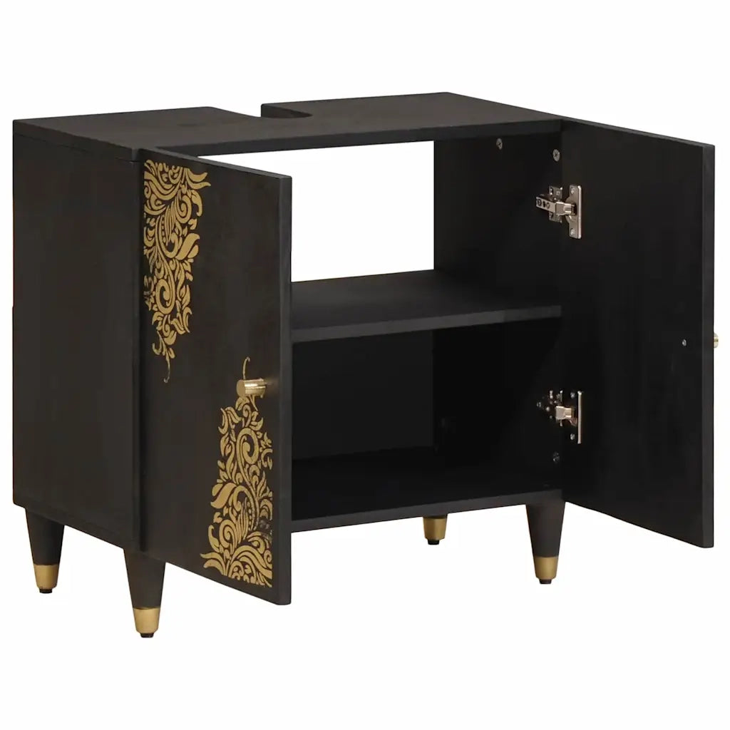 Armadio sottolavello con archiviazione-Mobile sottolavello Nero 62 x 33 x 58 cm