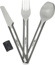 Set da tavola 3 pezzi in titanio ultraleggero con custodia