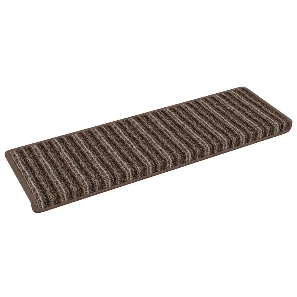 Tappetini per scale autoadesivi 15 pcs Marrone 65 x 21 x 4 cm