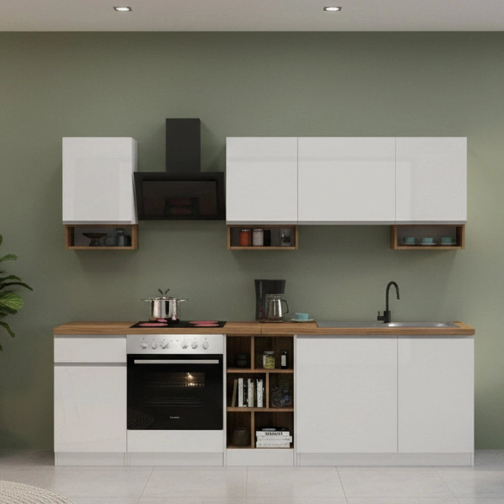 Cucinino Attimis, Cucina un Cassetto Made in Italy, Bianco Lucido