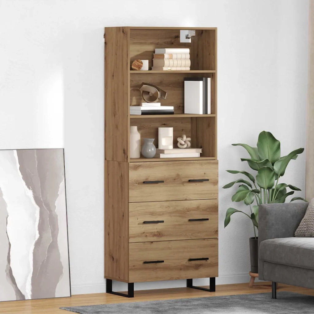 Credenza 2 pcs Rovere artigianale Legno multistrato