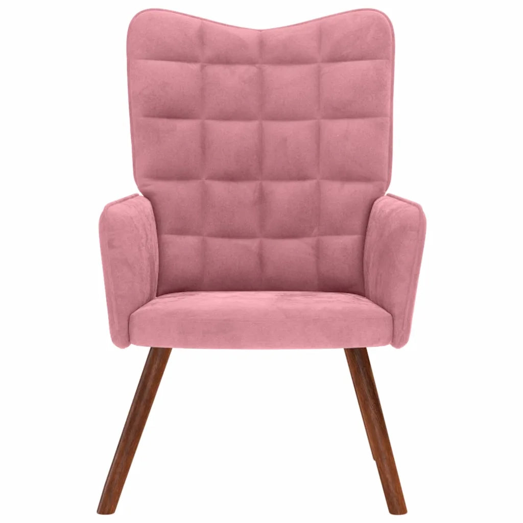 Poltrona | Sedia Relax Rosa in Velluto