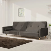 Divano Letto a 2 Posti con 2 Cuscini Grigio Scuro in Velluto 375750