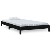Letto singolo | Letto per adulti | Letto Impilabile Nero 80x200 cm in Legno Massello di Pino