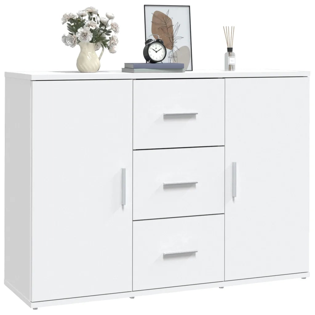 Credenza Bianca 91x29,5x65 cm in Legno Multistrato 823342