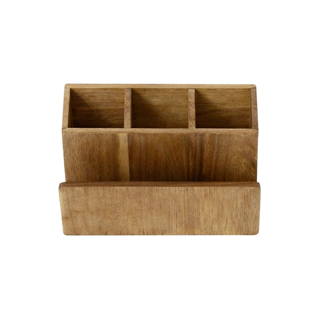 Organizer Posate con Porta-tovaglioli Bambù Naturale 4 Scomparti per Cucina Marrone Cheffinger
