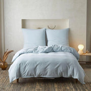 Set di coperte letto 3 pezzi 100% cotone lavato ultra morbido certificato Oeko-Tex 200x200cm - Azzurro ghiaccio