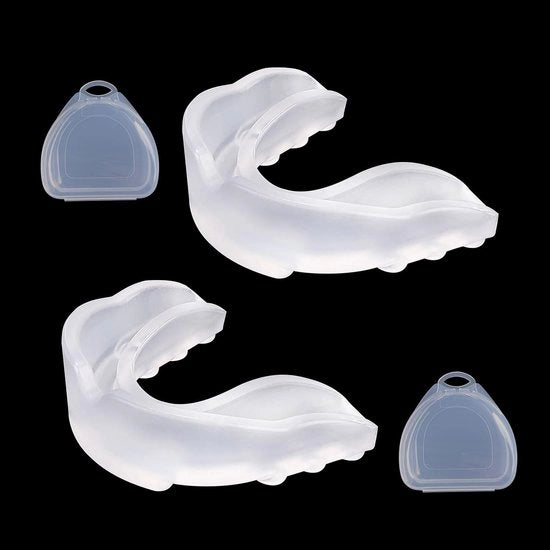 Due Pezzi di Protezione per Occhi per Sport di Contacto - Protezione per il Dente con Box di Adattamento Personalizzato e Cassetta Igiene