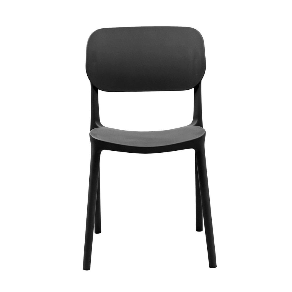 Set 4 Sedia in Polipropilene Loop Impilabili Grigio Scuro – Design Moderno e Leggero