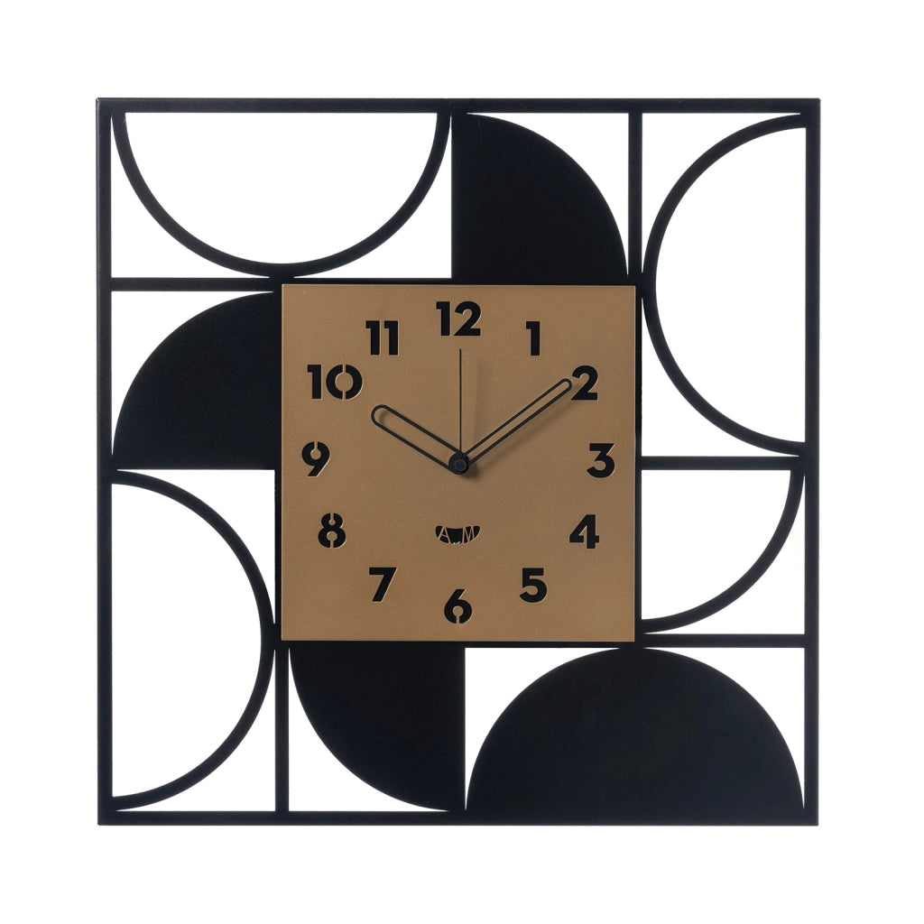 Orologio da parete di design Glam Nero,oro laccato