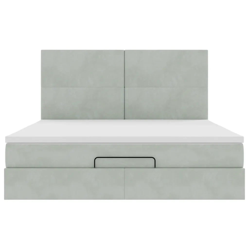Struttura Letto Pouf con Materassi 160x200 cm in Velluto 3314258