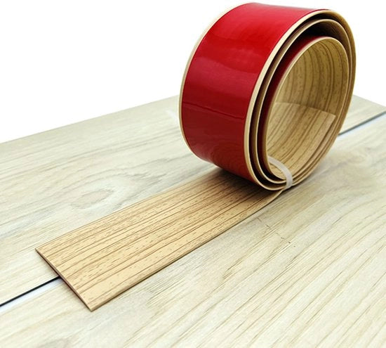 Striscia di copertura PVC autofissa 1/3/10M profilo di transizione impermeabile autofissa, profilo di transizione finale, gomma per parete, rivestimento per pavimento in lamina (colore rovere, 10M)