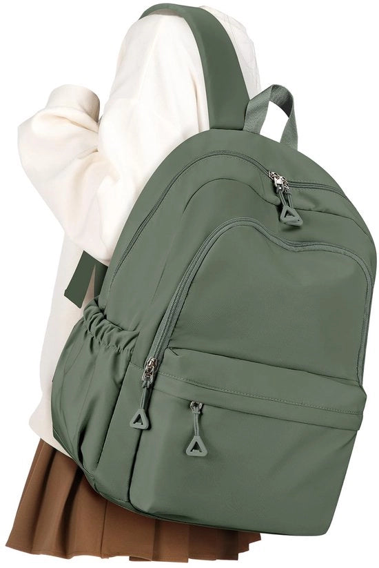 Zaino per studentessa teenager, impermeabile, leggero, zaino per la scuola, zaino per la vita quotidiana, modello: VGCUB, colore: verde