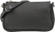Borsa da spalla in pelle reale Crossbody taschino Portafoglio piccola tasca tasca da sera 23x13cm G323 (grigio scuro)