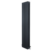 Radiatore Tradizionale 4 Colonne Verticale Riscaldamento Antracite & Valvole 1800x380 mm