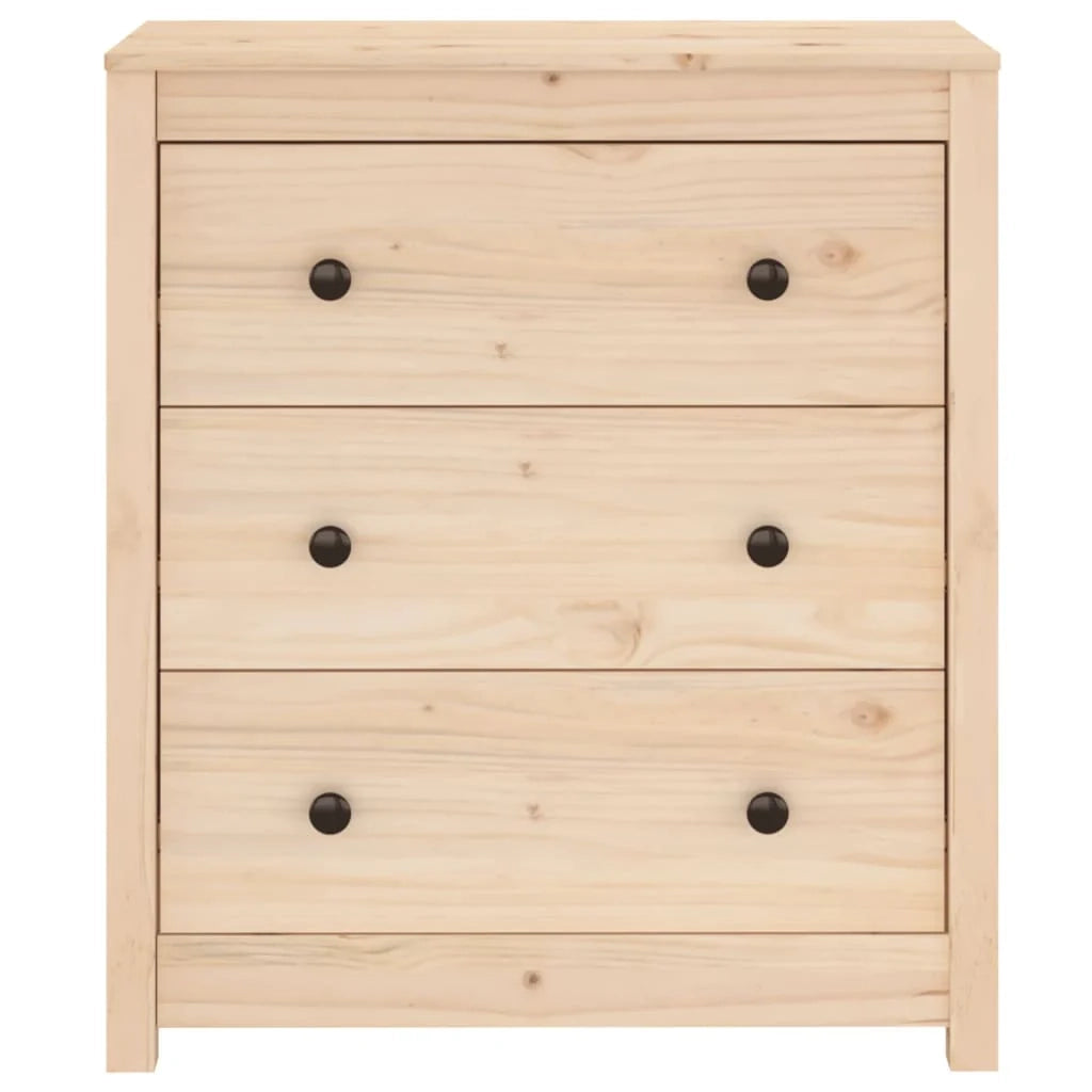 Buffet credenza cassettiera armadio mobile contenitore organizer per cucina soggiorno salotto 70 x 35 x 80 cm legno massello di pino marrone 02_0029646